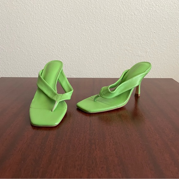 NWT Tony Bianco Bella Mulegreen Lime Nappa Sandals Heels - Picture 9 of 13